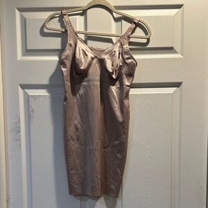 Ruby Ribbon Nude Beige Shape-wear Slip Dress 44 Shaping Compression